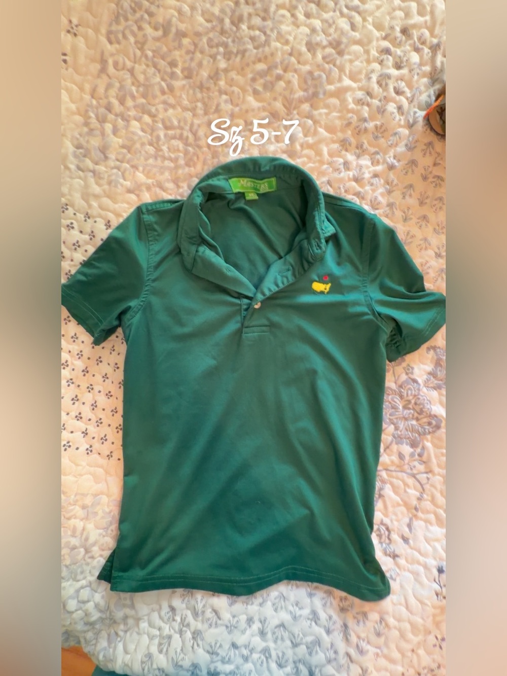 Boys' Green Polo Shirt with Yellow Penguin Logo